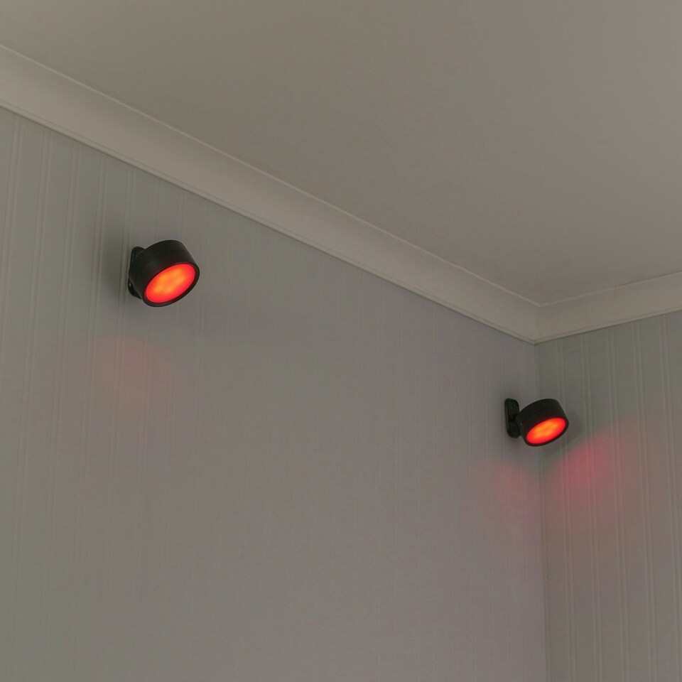 image 1 of ValueLights Marshall Pair of Matte Black Wall Light and Integrated LED 10W Warm White 3000K Bulb