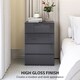 image 6 of HOMCOM Chest of Drawers, Modern 4 Drawer Dresser with Soft Closing Mechanism for Bedroom, High Gloss Grey