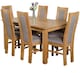 image 1 of Oslo 150 x 90 cm Medium Oak Dining Table and 6 Stanford Chairs | Brown | Brown