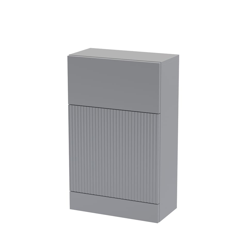 image 1 of Contemporary Fluted 500mm Floor Standing WC Unit, Satin Grey | Grey | Satin Grey | 253 x 500 x 810mm