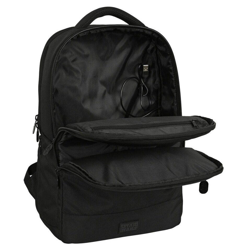 image 1 of Rucksack for Laptop and Tablet with USB Output The Mandalorian Black N/A | N/A | One Size