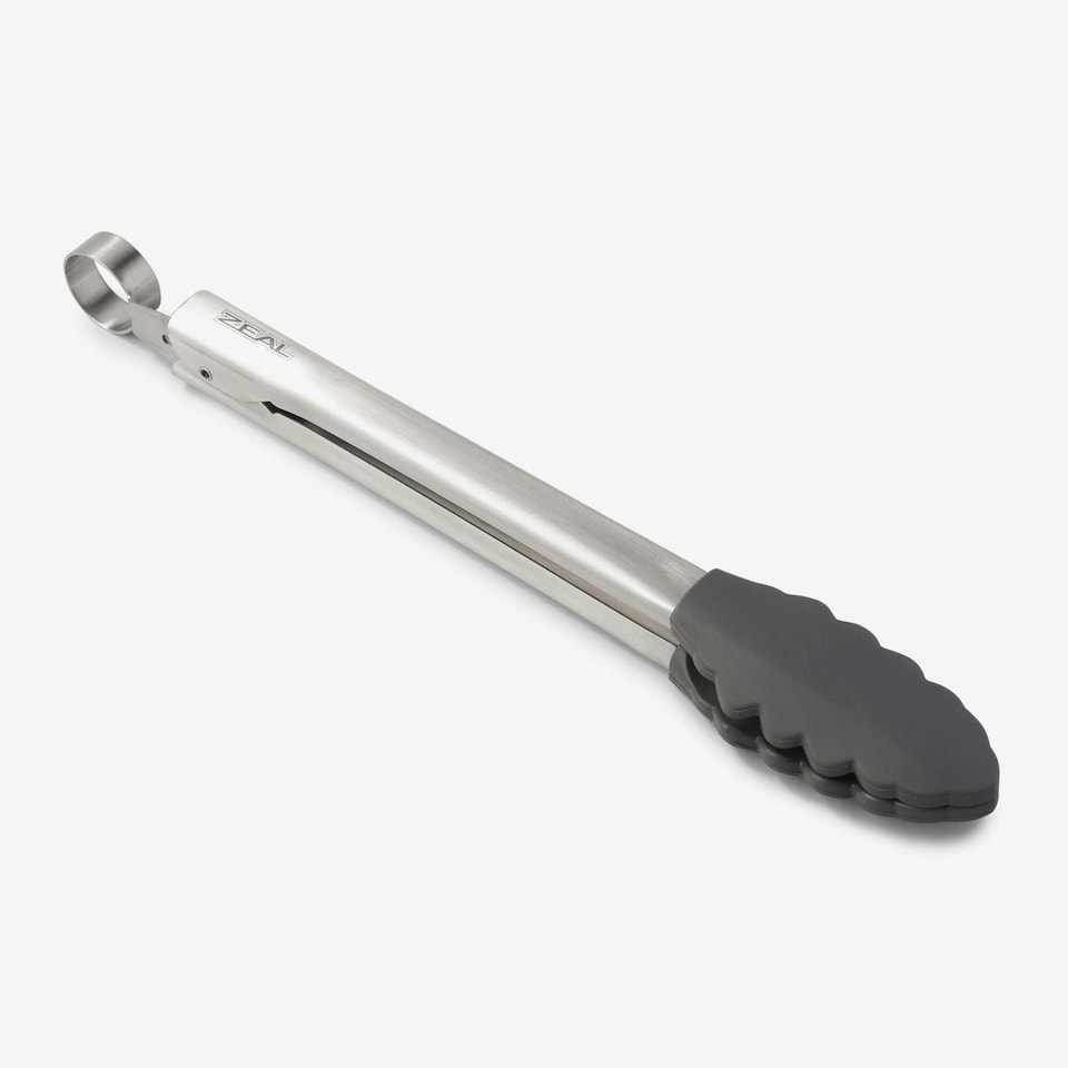 image 1 of Zeal Silicone Cooking Tongs, 25cm, Dark Grey