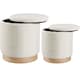 image 1 of Stools Orchid Set of 2 - padded, boucle cover footstools, large storage space