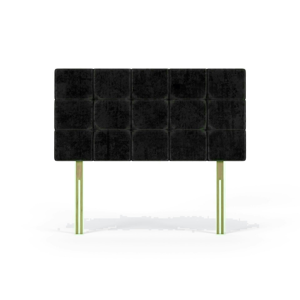 Pearl Black Naples Velvet Headboard Super King N/A