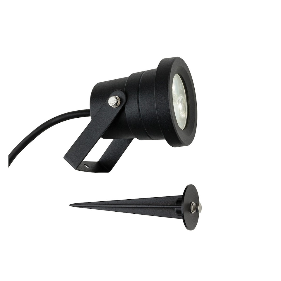 image 1 of Hayes Outdoor Integrated LED Wall & Spike Light Black IP65