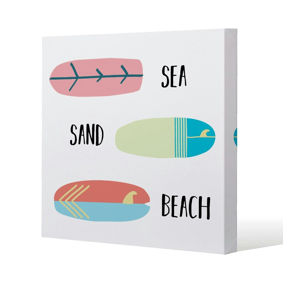 image 1 of Sea, Sand, Surf, Beach (Canvas Print) 46 x 46 x 4cm