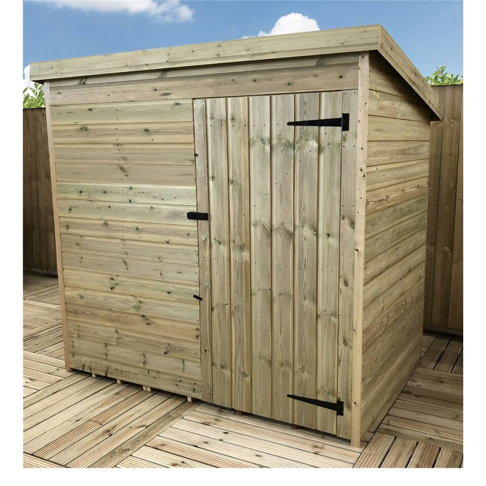 image 1 of 5 x 3 WINDOWLESS Garden Shed Pressure Treated T&G PENT Wooden Garden Shed + Single Door (5' x 3' / 5ft x 3ft) (5x3)