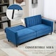 image 3 of HOMCOM Convertible Sofa Futon Velvet-Touch Tufted Couch Sofa Bed Blue