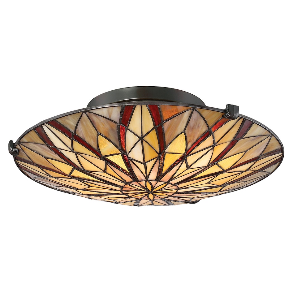 image 1 of Victory Tiffany Semi-Flush, Valiant Bronze, E27