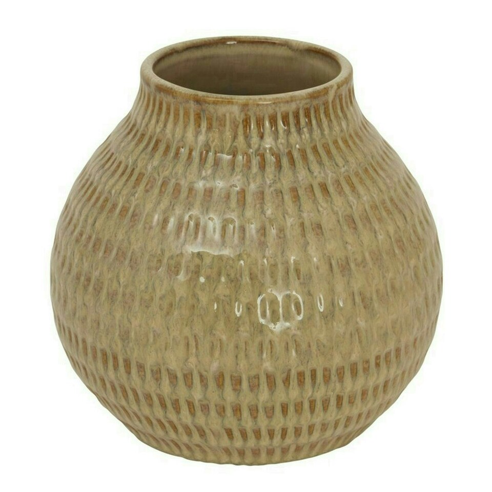 image 1 of Sabbia Collection Medium Textured Vase - Ceramic - L19 x W19 x H27 cm - Brown Brown