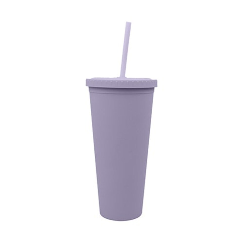 Pastel Lilac Reusable Cold Drinks Plastic Cup 600ml
