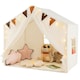 image 1 of COSTWAY Kids Play Tent 3-4 Kids Large Play Tent House Beige Cream