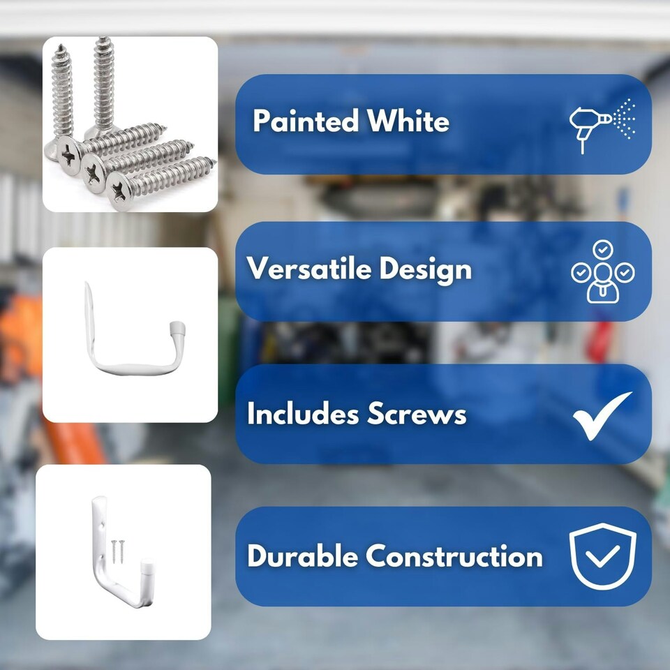 image 1 of Marco Paul White Set of 2 Large Multi-purpose hooks Wall Hooks