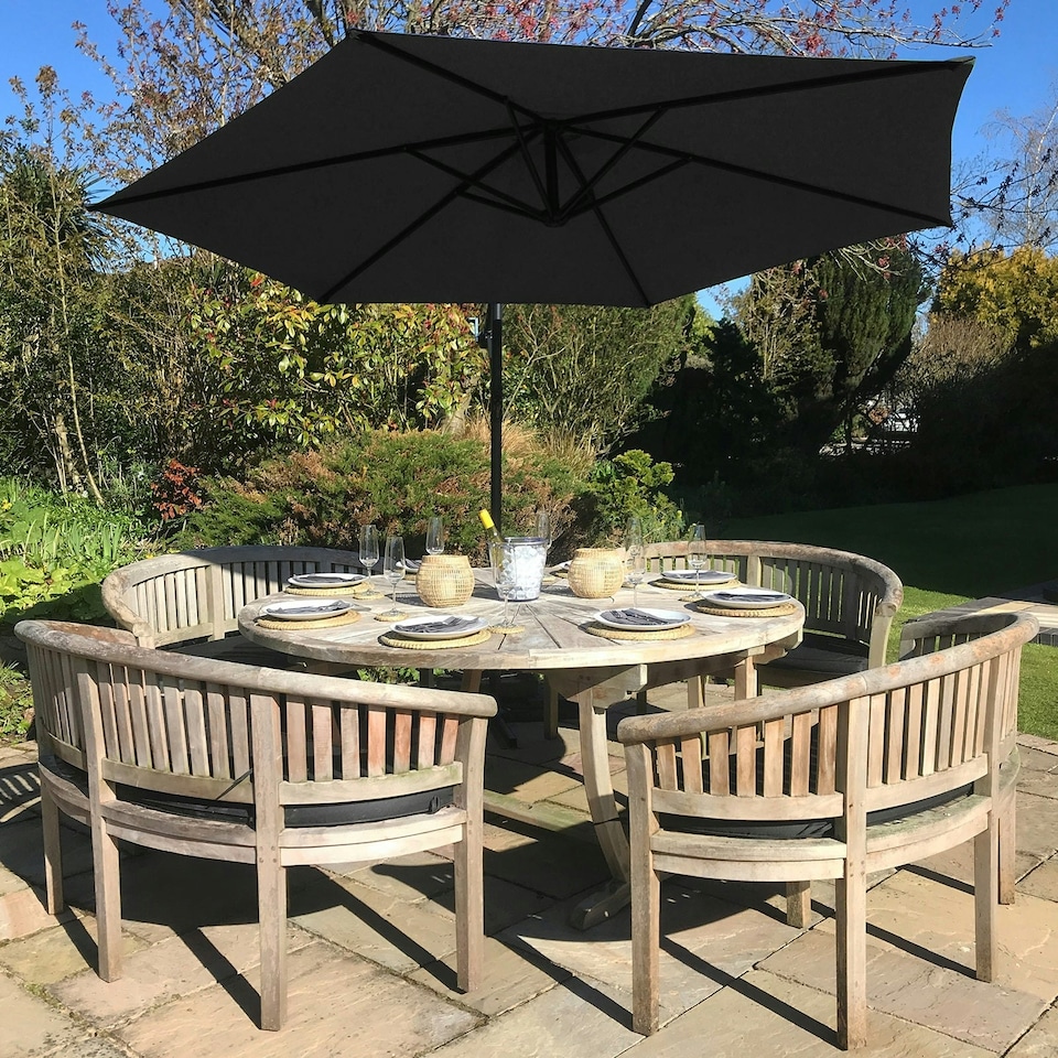 image 1 of Black Cantilever Parasol & Square Base
