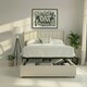 image 5 of Daresbury Winged Headboard Fabric Upholstered Ottoman Storage Bed Frame | Cream | Natural | Double