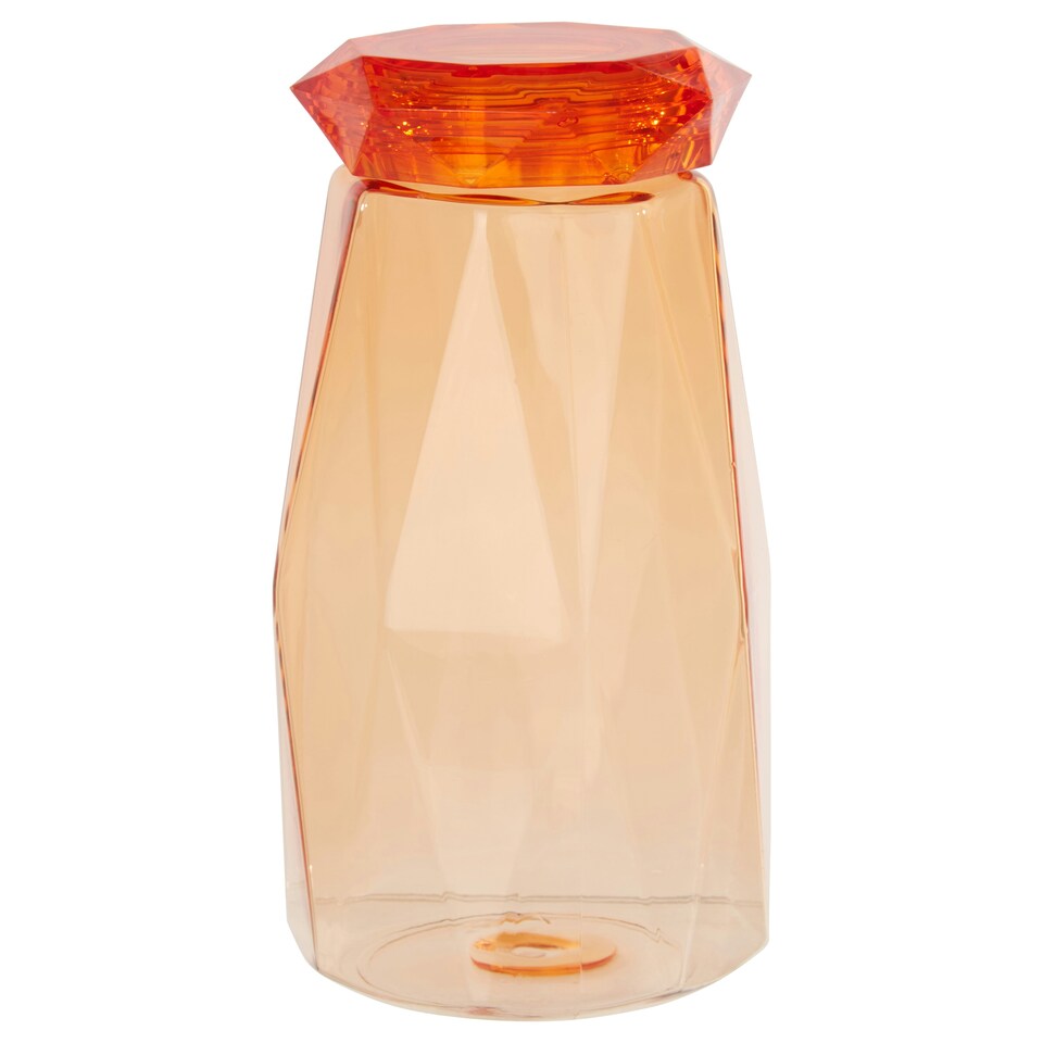 image 1 of Interiors by Premier Orange Plastic Water Bottle, 600ml Diamond Patterned Modern Water Bottle For Daily Use, Clear Water Bottle