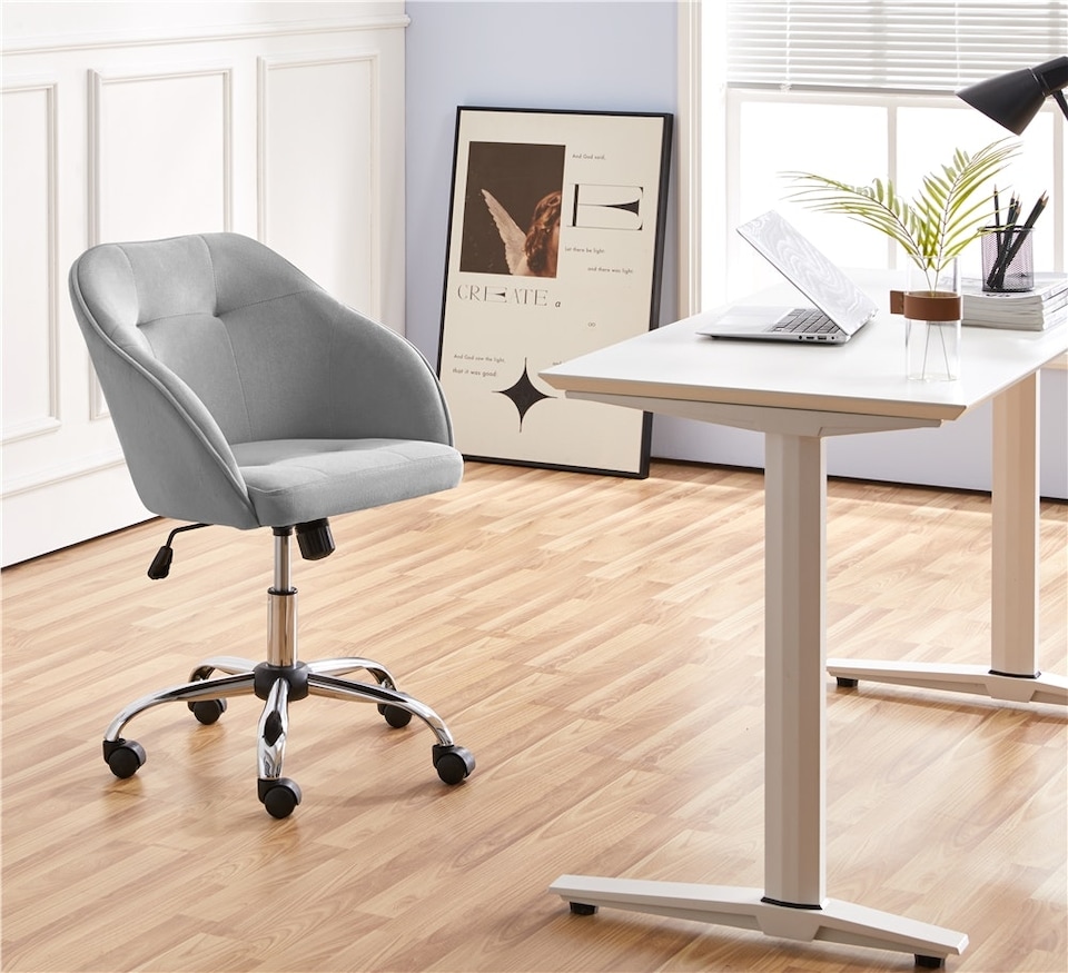 image 1 of Yaheetech Soft Height Adjustable 360° Swivel Computer Chair
