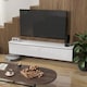 image 7 of HOMCOM 160cm High Gloss Floating TV Unit Stand for TVs up to 70 , Wall Mounted TV Cabinet with Storage Cupboards, White