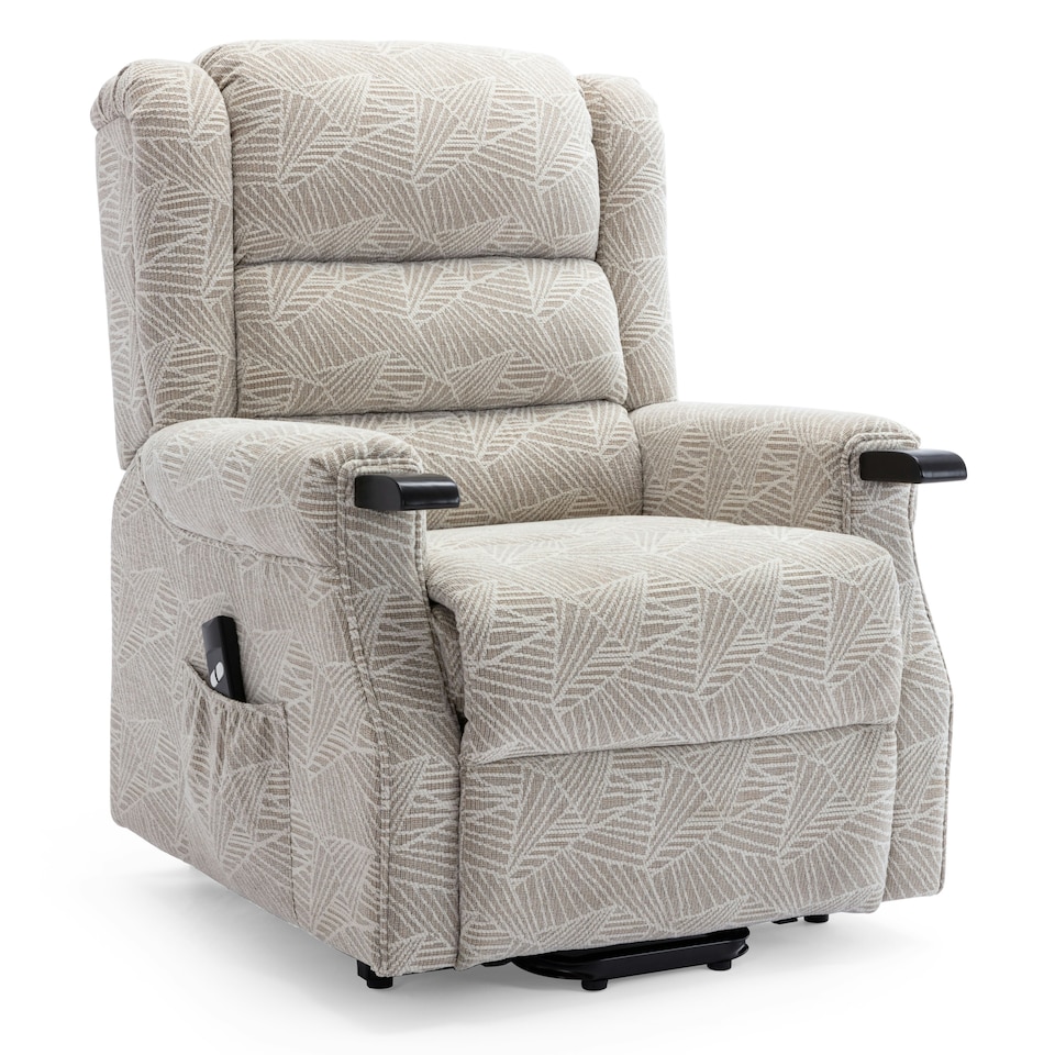 image 1 of Ashfield Electric Fabric Single Motor Rise Recliner Mobility Chair (Cream)