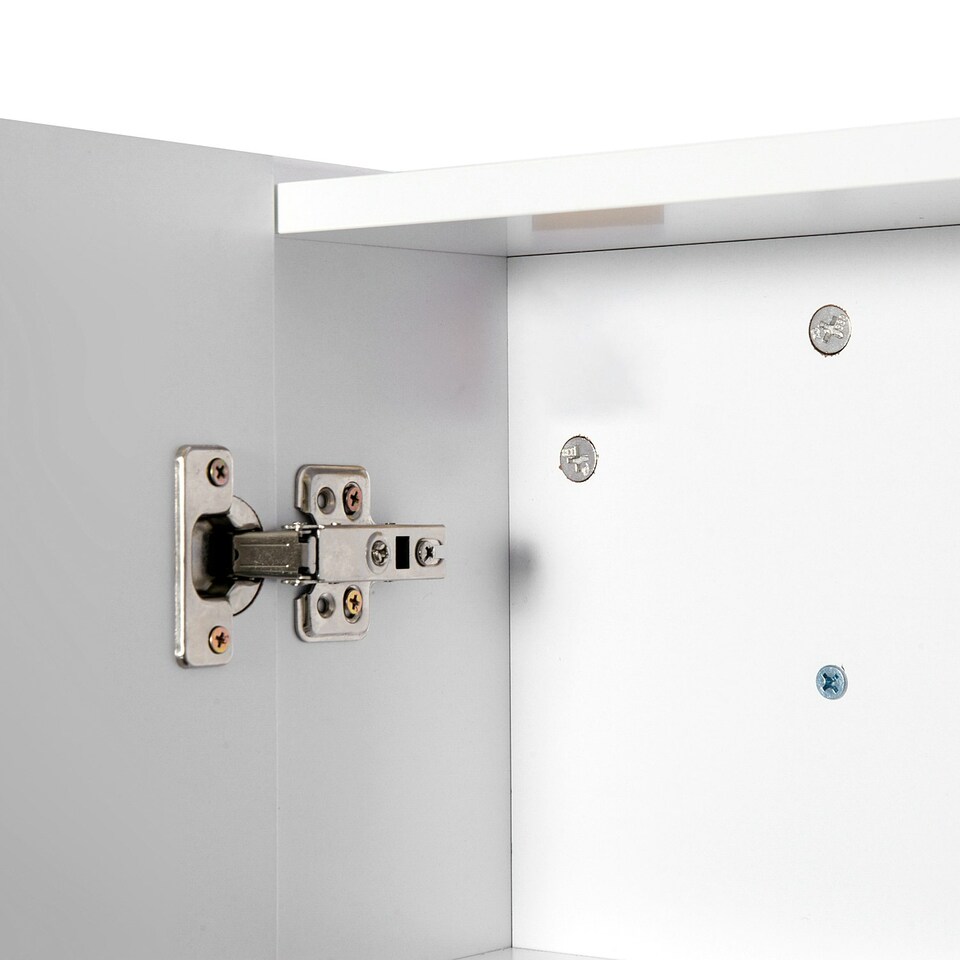 image 1 of HOMCOM Wall Mounted Bathroom Mirror Storage Cabinet with Door Shelf