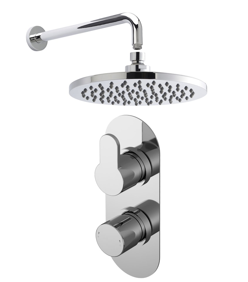 Balterley Contemporary Concealed Shower Valve Set Round - Concealed Round Twin Valve - ARVTW01