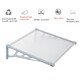 image 2 of Living and Home Door Window Awning Canopy Rain Cover - L120*W90*H28cm Grey