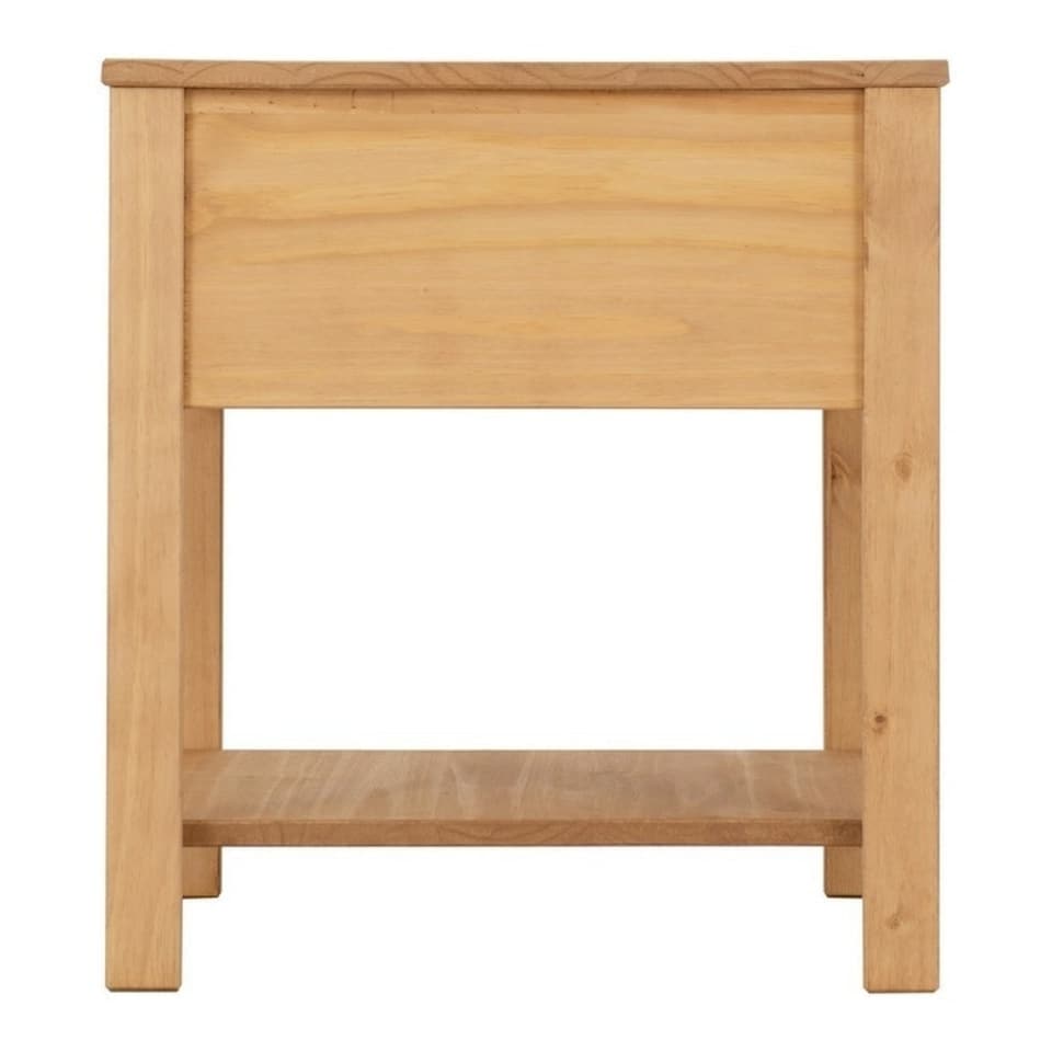 image 1 of Corona Rattan Side Table - L50 x W50 x H55 cm - Distressed Wax Pine/Rattan Effect Brown