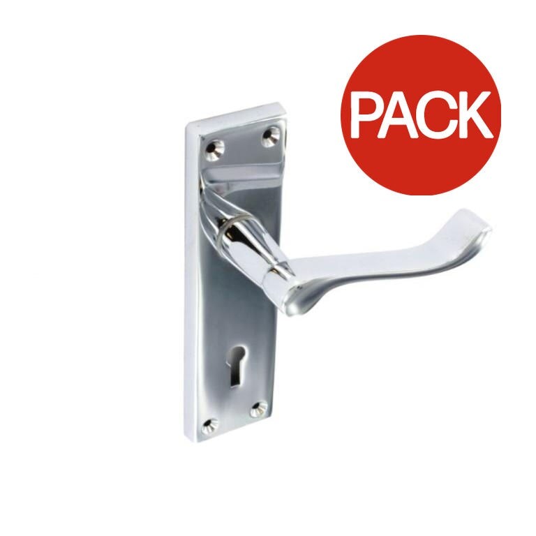 Securit Chrome Scroll Door Handle (Pack of 2) - Silver - 150mm