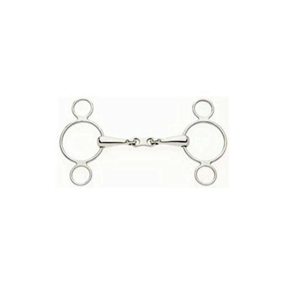 Lorina French Link 2 Ring Continental Horse Gag - Silver - 5.5in