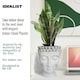 image 2 of White Oval Face Planter Head Buddha Plant Pot Indoor Pot Cover L19 W18 H24 cm, 2.6 ltrs Cap.