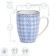 image 3 of Nicola Spring Nicola Spring Hand-Printed Mug - 330ml - Blue - Pack of 6 | Multi | Multi | 6