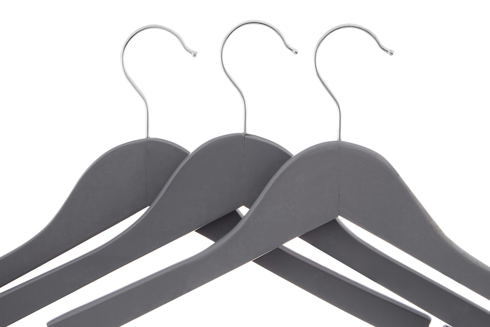image 1 of Interiors by Premier Set Of 20 Matte Grey Clothes Hangers, Sturdy Plastic Hangers With Shoulder Notches And Swivel Hooks, Slim