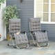 image 2 of Outsunny 2 PCS Reclining Zero Gravity Chair Folding Lounger Cushion Dark Grey
