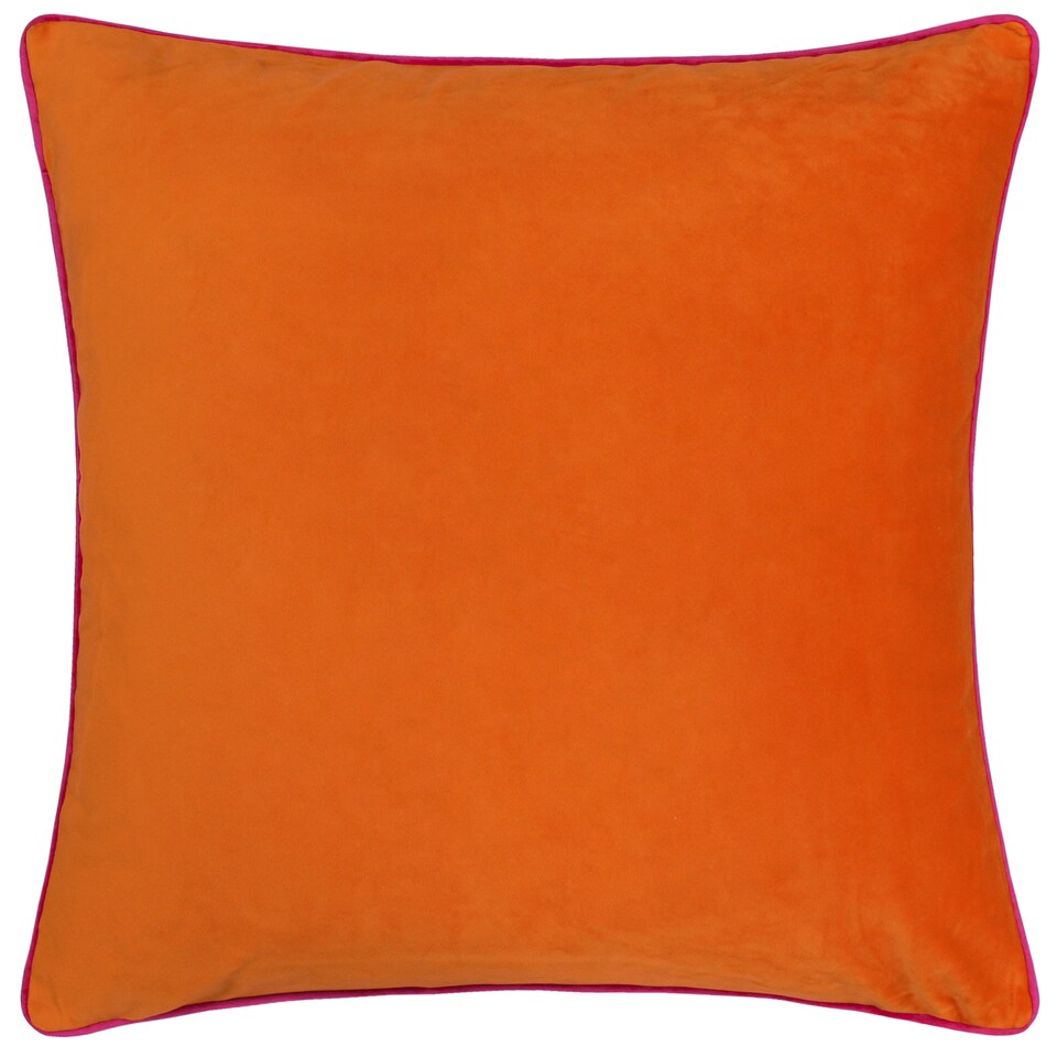 image 1 of Furn Meridian Velvet Cushion, Clementine/Hot Pink, 45 x 45cm