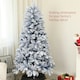 image 4 of HOMCOM 6 Foot Artificial Blue Snow Flocked Christmas Tree with Hinged Branches