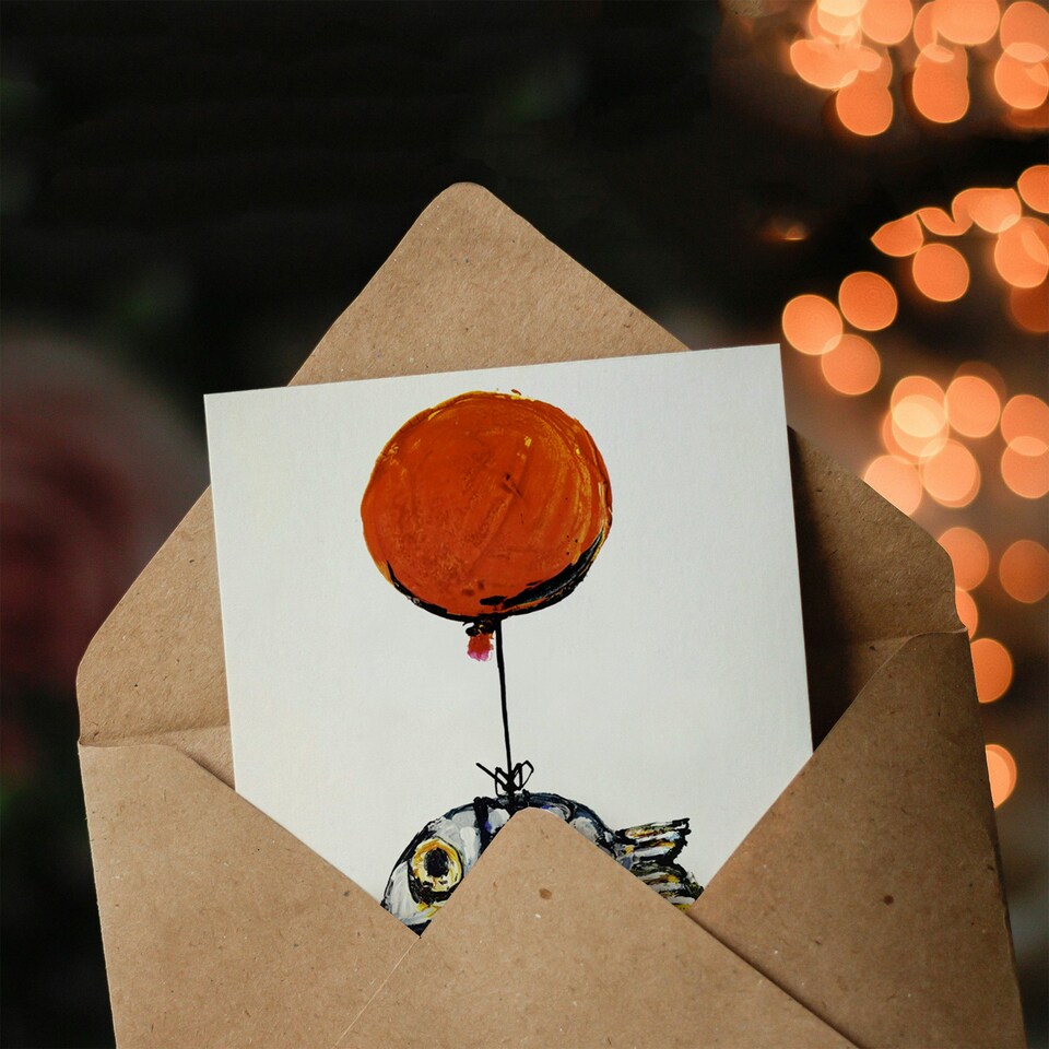 image 1 of Fantastic Husb Fun Balloon Fish Fishing Fisherman Birthday Card