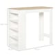 image 7 of HOMCOM Bar Table Coffee Table Kitchen Dining Table with 4-Tier Shelf Natural