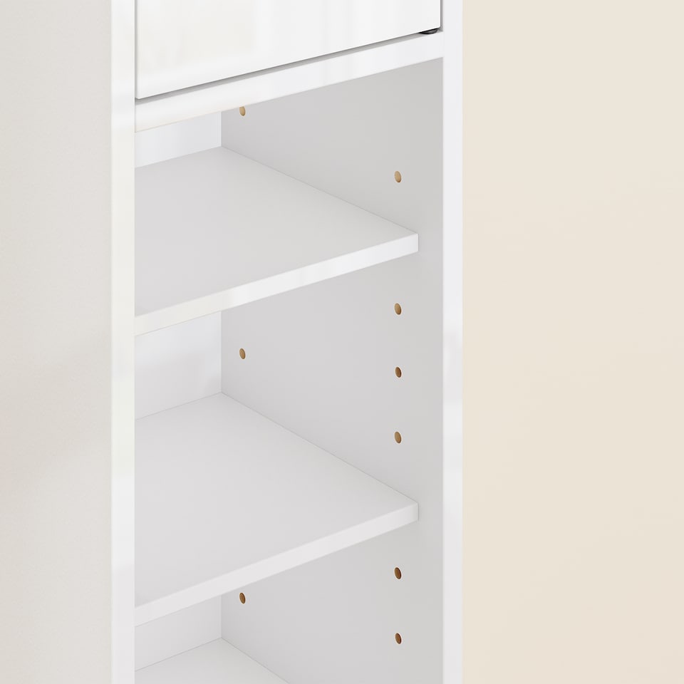 image 1 of SoBuy Tall Bathroom Storage Cabinet with 6 Adjustable Shelves, Gloss White, 7.9x7.9x70.9 inches, 13.5 kg - BZR167-GW