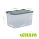 image 5 of Wham Clip 5x 62L Rectangular Plastic Storage Boxes with Clip Lock Lids. Ideal for Home, Office, Toys & More - Clear/Green Milieu | Green | Green Milleu | 5