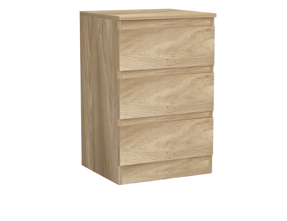 image 1 of 3 Drawer Bedroom Storage Cabinet | Multi | Oak & Oak | 1
