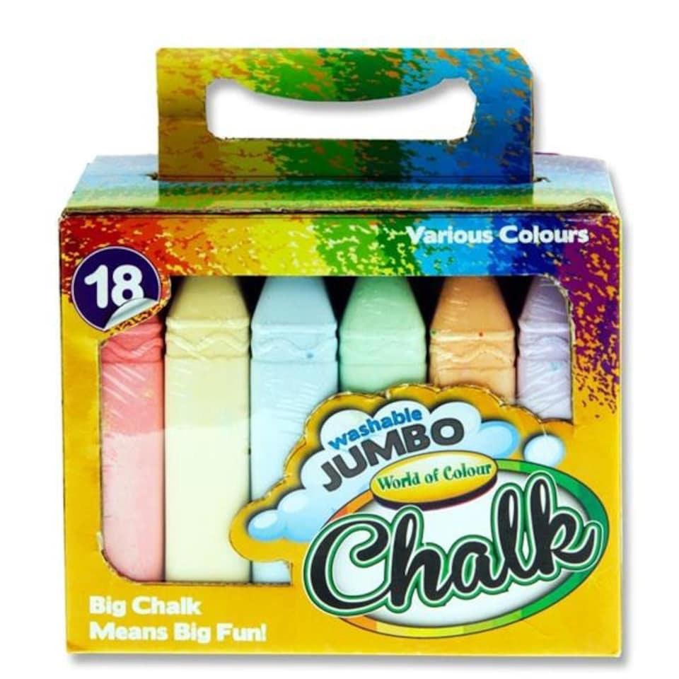 image 1 of Box of 18 Jumbo Coloured Chalk by World of Colour