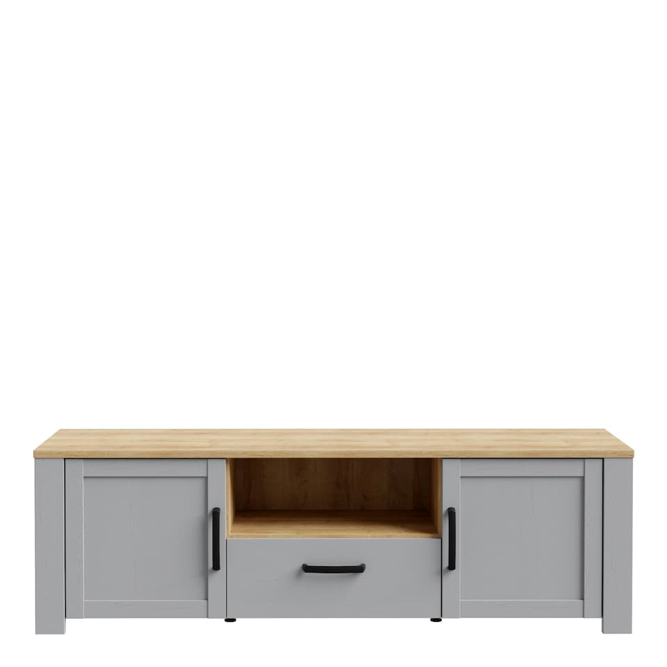 image 1 of Bohol 2 Door 1 Drawer TV Unit  in Riviera Oak/Grey Oak