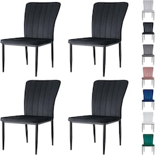 Set of 4 High back Dining Chairs Velvet FabricKitchen Dining Seating Elle By MCC