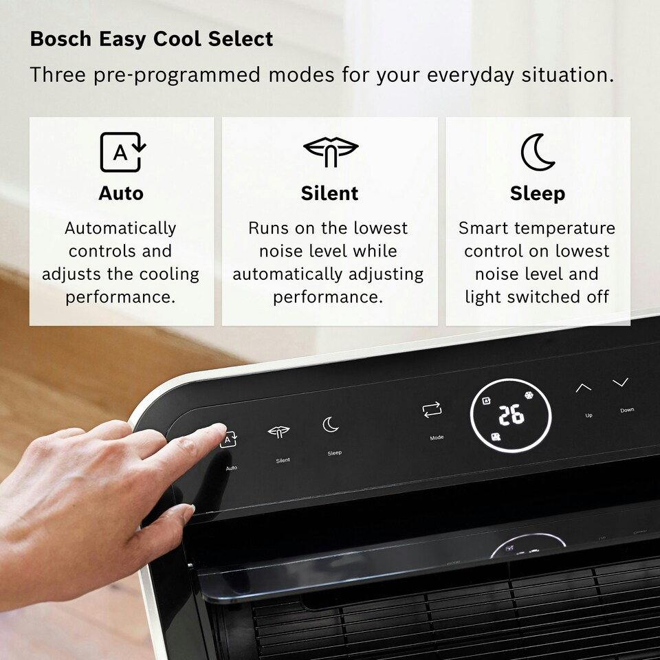 image 1 of Bosch Cool 4000 Portable AC - 3-in-1: Air Conditioner, Dehumidifier, Fan - 2.6 kW for Rooms of up to 35m² - With Auto Mode, Silent Mode & Sleep Mode