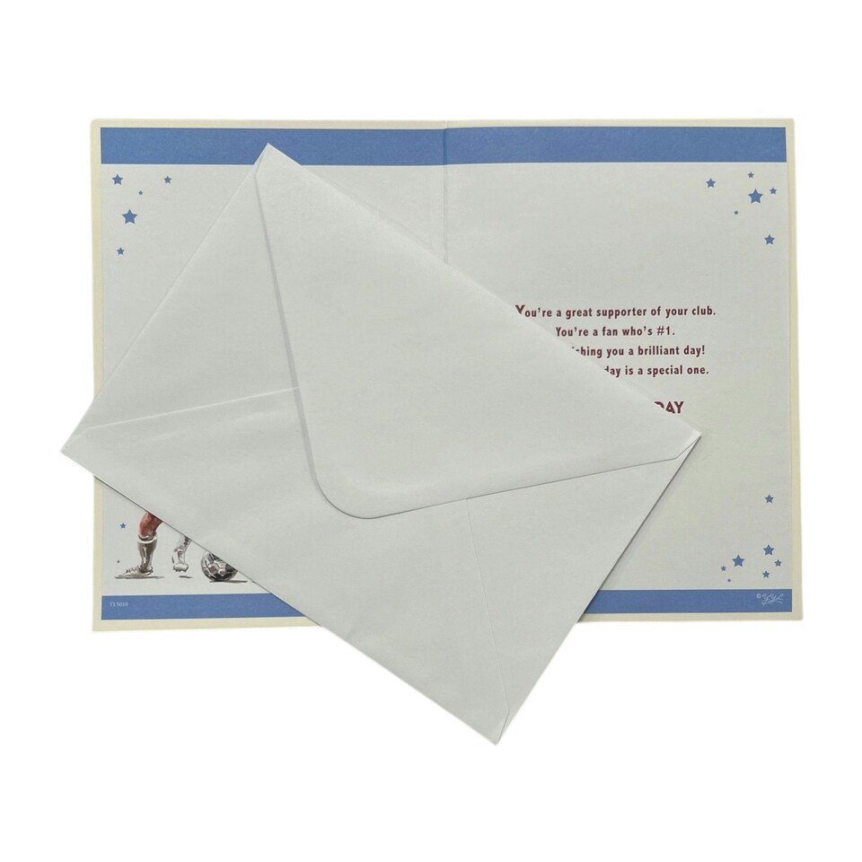 image 1 of A Man In Burgundy and White Soccer Uniform Customized Male Birthday Card