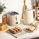 image 1 of HOMCOM Kettle and Toaster Set with LED Screen, 1.7L 3000W Retro Rapid Boil Jug Kettle with Keep Warm Memory Function, 2 Slice Toaster with 6 Browning Controls, Crumb Tray, Cream | Cream