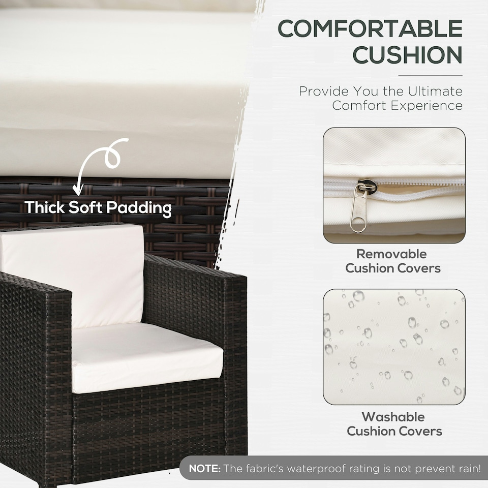image 1 of Outsunny Garden Patio Rattan Wicker Furniture Single Cube Chair Sofa Outdoor Grey