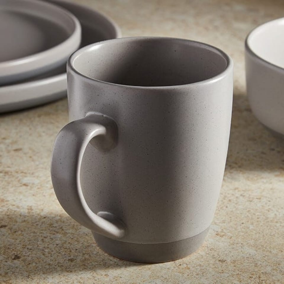 image 1 of Barbary & Oak Avena 16 Piece Dinnerware Set Grey