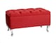 image 1 of Londona 137cm Chesterfield Ottoman Storage Bench - Plush Velvet Shoe Bench - Red Upholstery Footstool with Storage