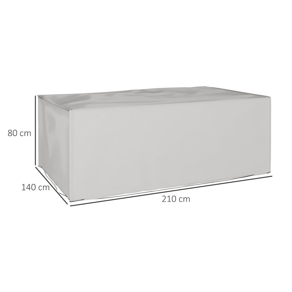 image 1 of Outsunny 210x140x80cm UV Rain Protective Cover for Garden Rattan Furniture Grey | Grey | Grey